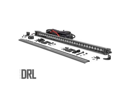 led light bar 30 single row white drl spot rough country black series