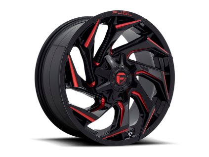 alloy wheel d755 reaction gloss black milled w red tint fuel