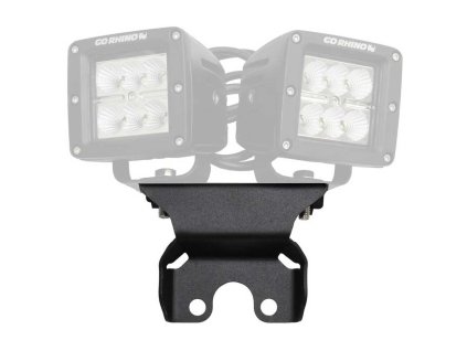 rear center hood light mounts for two 3x3 led cube lights go rhino