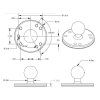 ram mounts round plate with ball b size 3