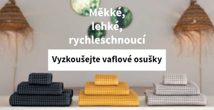 Měkké, lehké, rychleschnoucí vaflové osušky