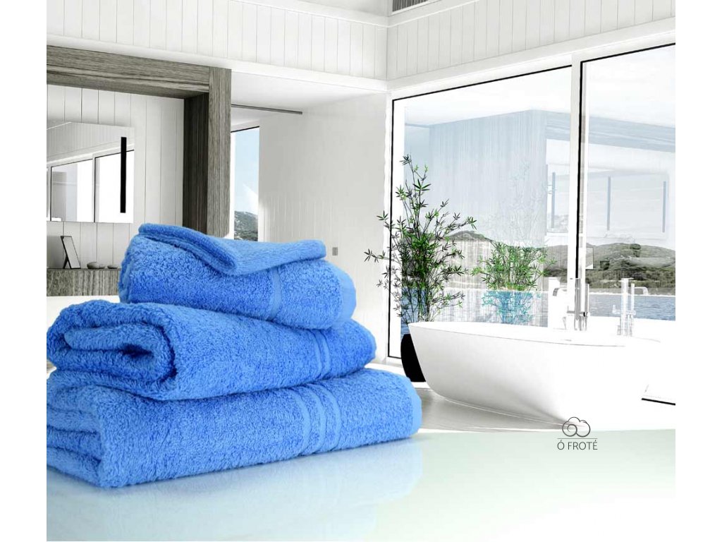 Modrý luxusní ručník