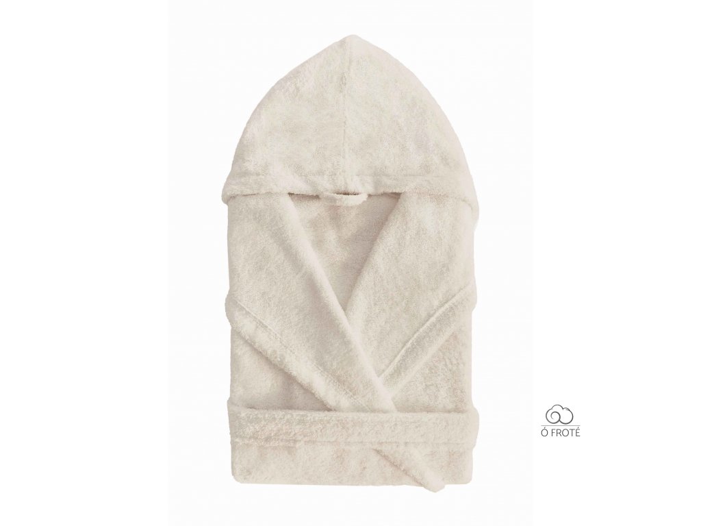 NEW PLUS HOODED BATH ROBE NATURAL