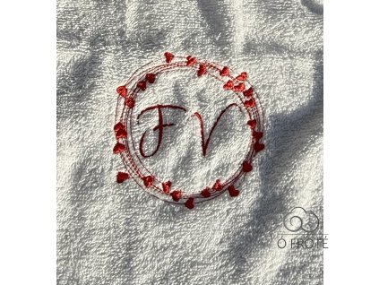 Výšivka monogramu minimalistické srdce