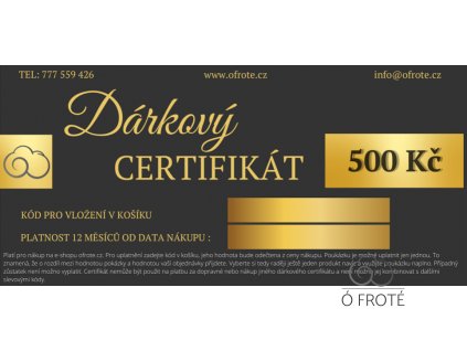 darkovy certifikat 500kc cerny