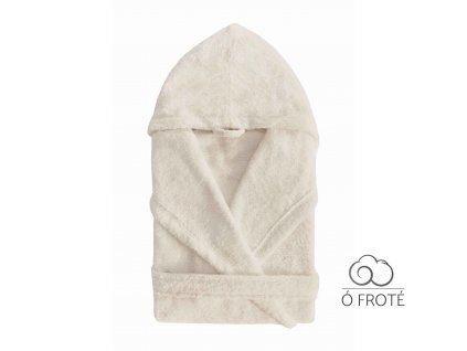 NEW PLUS HOODED BATH ROBE NATURAL