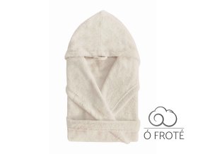 NEW PLUS HOODED BATH ROBE NATURAL