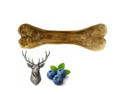 MAXXI Hypoalergénna žuvacia kosť z jeleňovej kože s ovocím (22 cm) (2)