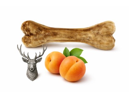 Žuvacia kosť pre psov s jeleňom a marhuľou 13,5 cm