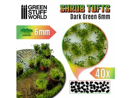 shrubs tufts 6mm self adhesive dark green