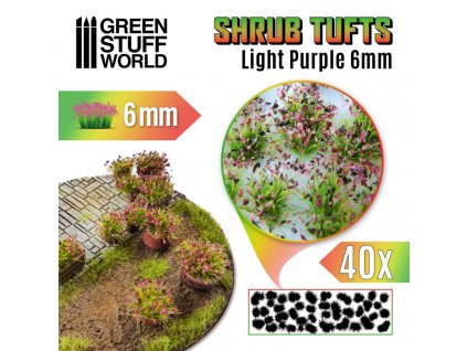 shrubs tufts 6mm self adhesive light purple