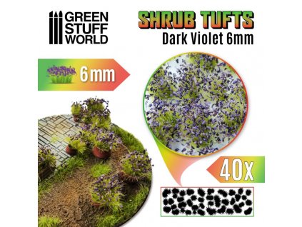 shrubs tufts 6mm self adhesive dark violet