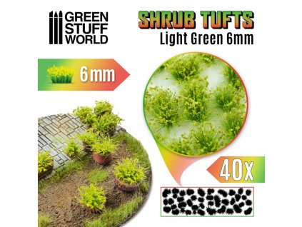 shrubs tufts 6mm self adhesive light green