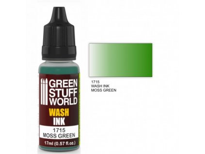 wash ink paint moss green