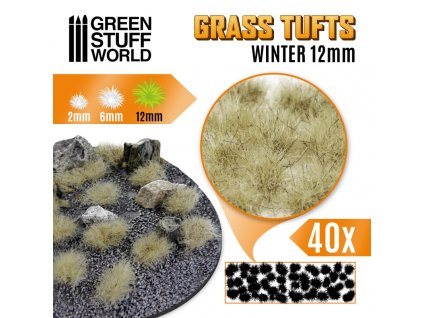 grass tufts 12mm self adhesive winter