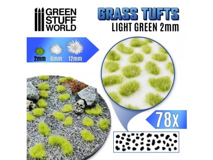 grass tufts 2mm self adhesive light green