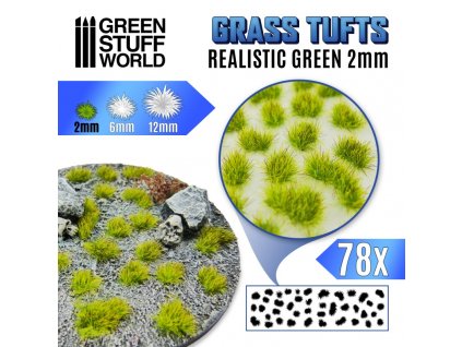 self adhesive scenic basing grass tufts 2mm realistic green