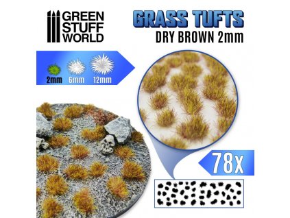 grass tufts 2mm self adhesive dry brown