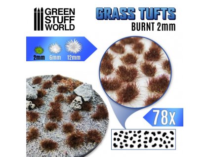 grass tufts 2mm self adhesive burnt