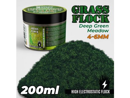 static grass flock 4 6mm deep green meadow 200 ml