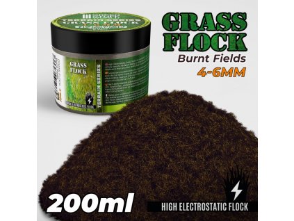 static grass flock 4 6mm burnt fields 200 ml