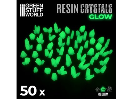 green glow resin crystals medium