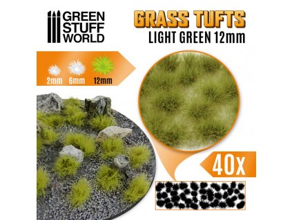 grass tufts 12mm self adhesive light green