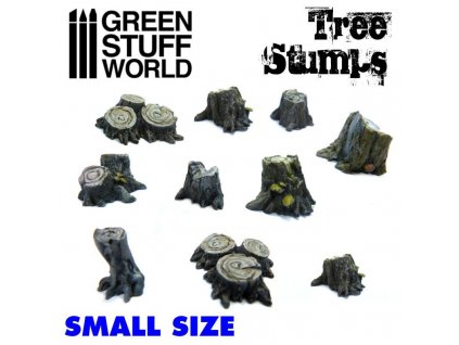 small resin tree stumps