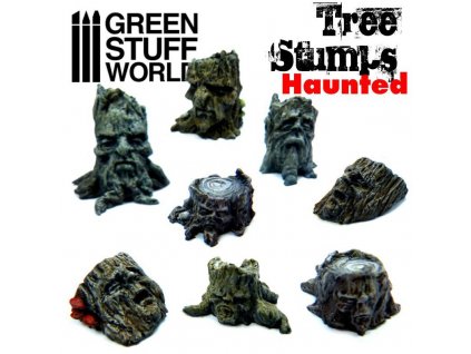 resin haunted tree stumps