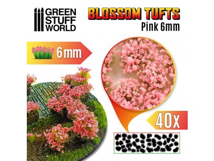 blossom tufts 6mm self adhesive pink