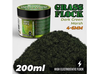 static grass flock 4 6mm dark green marsh 200 ml