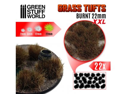 self adhesive scenic basing grass tufts xxl 22mm burnt