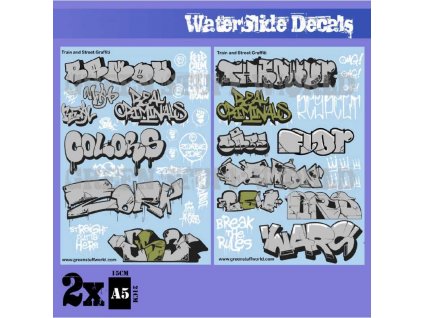 waterslide decals train and graffiti mix silver and gold