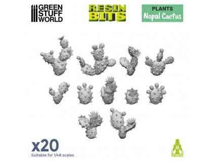 3d printed set nopal cactus