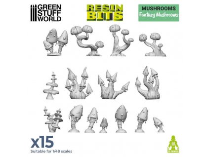 3d printed set fantasy mushrooms