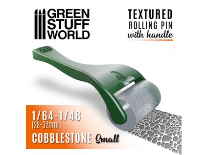 Textured Rolling Pin with Handle Cobblestone Small