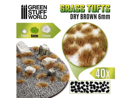 self adhesive scenic basing grass tufts 6mm dry brown