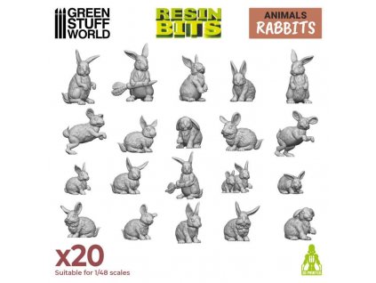 3d printed set rabbits