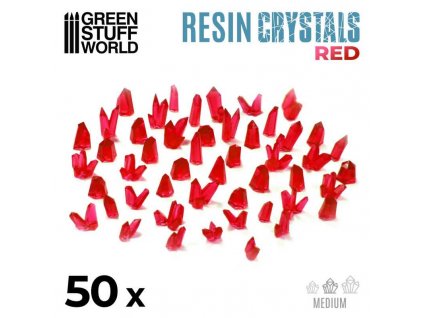 red translucent resin crystals medium