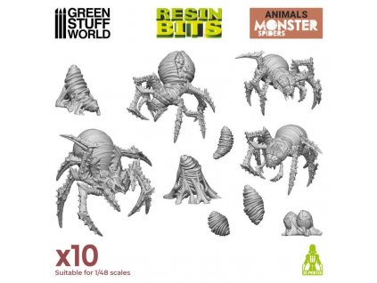 3d printed set monster spiders