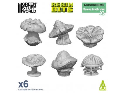 3d printed set chunky mushrooms xl