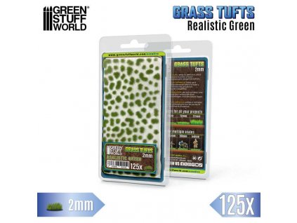 static grass tufts 2 mm realistic green