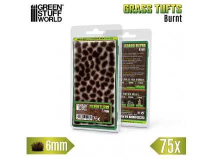 static grass tufts 6 mm burnt brown
