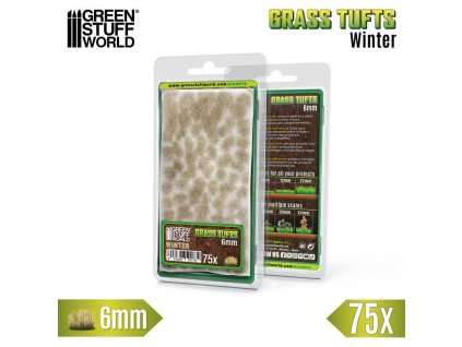 static grass tufts 6 mm winter white