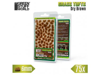 static grass tufts 6 mm dry brown