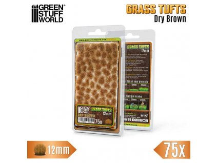 static grass tufts 12 mm dry brown