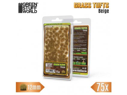 static grass tufts 12 mm beige