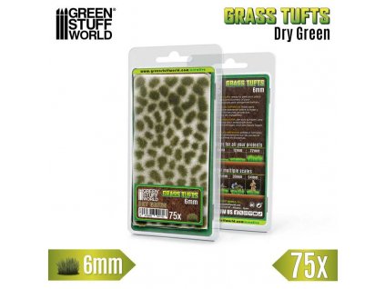 static grass tufts 6 mm dry green