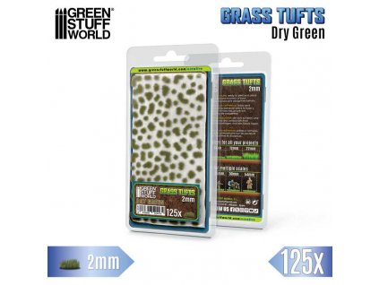static grass tufts 2 mm dry green