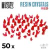 red translucent resin crystals medium